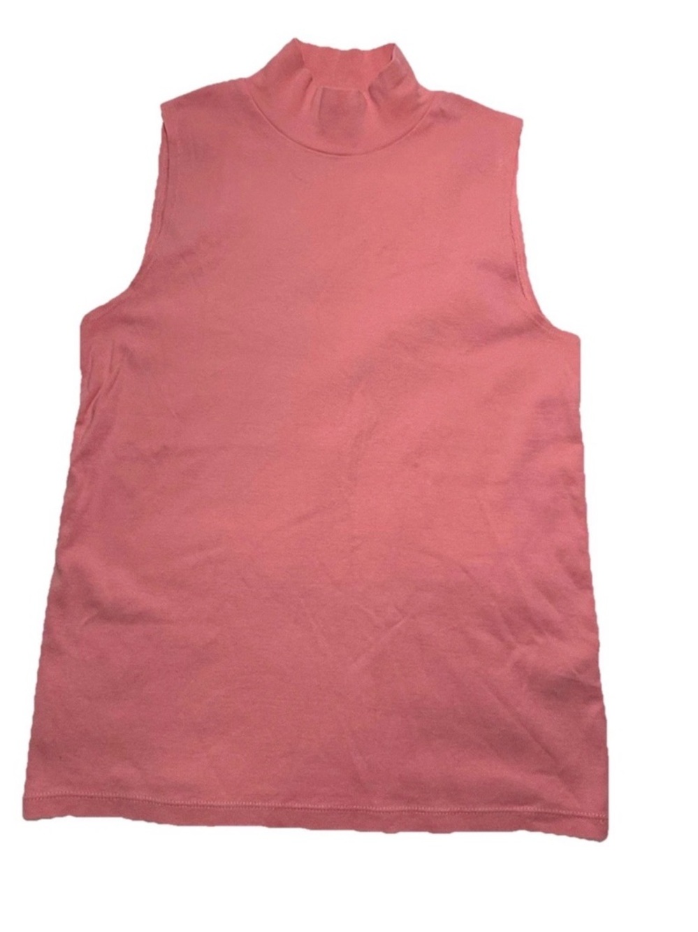 J. Crew Sleeveless Mock Neck Top in Coral Pink Sz M